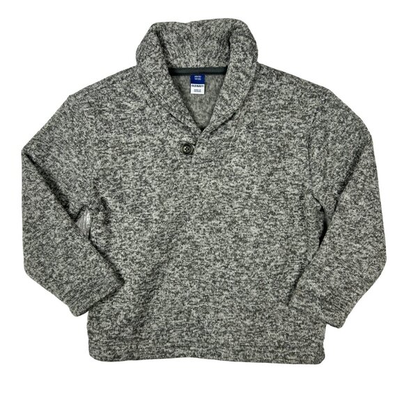 Old Navy Sweater Boys XS (5) Grey‎ Shawl Collar Long Sleeve Fleece - Picture 1 of 10